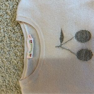 Bonpoint light pink Sweater with Silver Cherry Motif